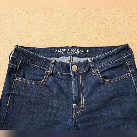 American Eagle Outfitters Jeans Womens Size 8 Blue Dark Wash Denim Jeggings - Picture 4 of 10